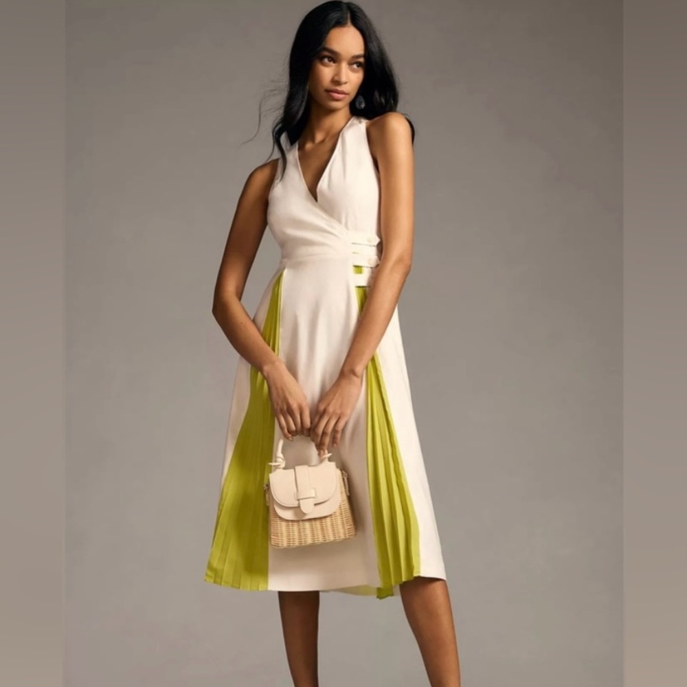 Anthropologie Maeve Sleeveless Pleated Dress, NWT